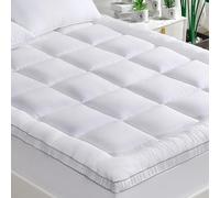 GRT Double Topper 160 x 200 cm and Mattress Cover, Bamboo Surface and 3D Snowdown Filling, Suitable for Mattresses up to 30 cm, Breathable, Soft and Quiet.