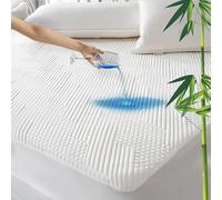 GRT Mattress Protector Topper 120x200 cm, Waterproof Mattress Topper Bamboo 3D Air Bamboo Fiber Cooling Mattress Cover, Fitted Sheet Topper Protective Cover Suitable for Mattresses up to 30 cm High