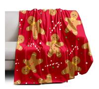 GRTARANY Christmas Gingerbread Man Throw Blankets Soft Warm Fleece Lightweight 50in×60in Blanket for Women Men Cozy Couch Living Room Decor Bed Essentials