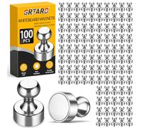 Grtard 100 Pack Magnets for Whiteboard, Silver Magnetic Push Pins