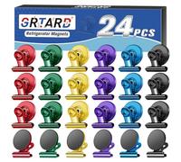 Grtard 24 Pack Magnetic Clips, Mixed Color Magnet Clips for Fridge, Strong Magnetic Clips Heavy Duty, Fridge Magnet Clips for Refrigerator Magnets for Cruise Cabins, Kitchen, Office, School, Locker
