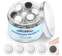 Grtard 45 Pcs Round Whiteboard Magnets, Fridge Magnet, Round Ceramic Magnets, Decorative Magnets for Teacher Supplies, School, Office, and Home, (Clear, 3cm/1.18 inch)