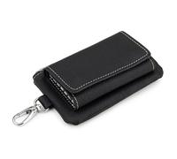 Grtdrm Genuine Leather Key Wallet Slim Coin Purse Change Purse Compact Card Bag, Black, Fashion