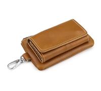 Grtdrm Genuine Leather Key Wallet Slim Coin Purse Change Purse Compact Card Bag, Brown, Fashion