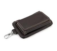 Grtdrm Genuine Leather Key Wallet Slim Coin Purse Change Purse Compact Card Bag, Coffee, Fashion