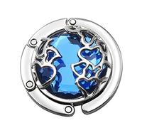 Grtdrm Heart Shape Premium Foldable Handbag Bag Purse Hanger Table Hook Holder (Blue)