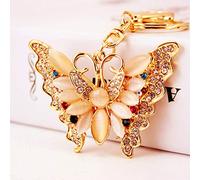 Grtdrm Lovely Butterfly Shape Crystal Rhinestone Sparkling Keychain Bag Pendant Handbag Charm for Women Girls
