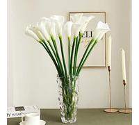 grtefhu 12 Piece 26" Calla Lily Artificial Flowers,Real Touch Long Stem Faux Calla Lillies for Tall Vases,Indoor Wedding Office Home Decor (White)