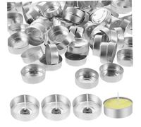 Grtheenumb 1 Set Candle Tins with Cotton Candle Wicks, Aluminum Round Empty Candle Jars, Sturdy Heat-Resistant Candle Containers for DIY Wax Candles Tealight Accessories Candle Tins