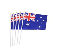 Grtheenumb 50 PCS Australia Stick Flag 5.5 x 8.3 Inch Small Hand Held Flag Mini Aussie Flag, hand held flag