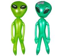 Grtheenumb Alien Decor, Inflatable Alien 2Pcs 49.2 Inch Giant PVC Cute Girl & Boy Blow Up for Birthday Party Favors Halloween Decorations