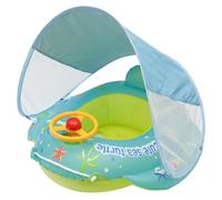 Grtheenumb Baby Floats|Infant Float with Canopy, Cute Toddler Pool Float with Steering Wheel Thick Pvc Baby Swimming Pool Seat for Toddlers 1-4 Years