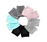 Grtheenumb Baby Knee Pads for Crawling, 5 Pairs Baby Crawling Anti-Slip Knee Pads Toddler Elastic Knee Leg Warmers Elbow Pads Protector