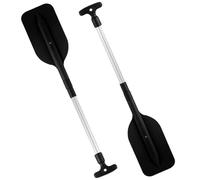 Grtheenumb Boat Paddle, 2 PCS Kayak Paddle Telescoping Kayak Paddles with Plastic Blades Canoe T-Handle Boat Portable Oars for Canoes, Inflatable Boats, Emergency Boats Black