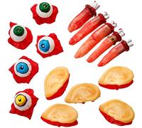 Grtheenumb Body Parts, Fake Body Parts 15 Pieces Ears Fingers Eyes Severed Bloody Halloween Props for Halloween Home