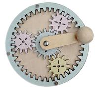 Grtheenumb Busy Board Smooth Wooden Gear Toy for Toddler 2-3 Gears Toy with Hand Crank Unpainted Toddler Busy Board Gears Early Teaching Educational Toys Gifts for Kids\