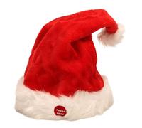 Grtheenumb Christmas Hat Electric Singing Dancing Plush Santa Hat with Ball Top Soft Funny for Kids Adults| Santa Hats Adult