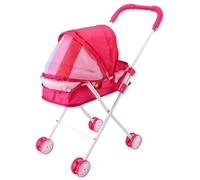 Grtheenumb Dolls Pushchair, Baby Doll Stroller Realistic Foldable Baby Doll Pram with Large Capacity Dolls Pushchair with Noise-Free Wheels Stroller Toy for Children, Style 2