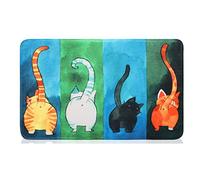 Grtheenumb Door Mat Cat Non-Slip Funny Washable Dirt Catching Mat Outside for Outside/Inside Absorbent Personalized Door Mat Short Plush with Wool Felt (80 x 50 cm) Doormat