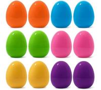 Grtheenumb Easter Eggs Empty|12PCS Easter Eggs Empty 4.7x3.2 Inch Fillable Plastic for Treats, Basket Stuffers Fillers, Party Favors