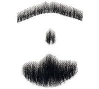 Grtheenumb Facial Hair, Beard Human Hair Realistic Beard Mustache Invisible Facial Costume Lace for Men Dressing Halloween Cosplay Costume Party, Style 1