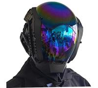 Grtheenumb Futuristic Mask, Cool Masks Punk Futuristic Cosplay Helmet Mechanical Sci-Fi Gear Halloween Mask for Cosplay Party Music Festival