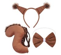 Grtheenumb Halloween Costumes For Kids, 3Pcs/Set Animal Costume Soft Animal Costumes for Kids with Headband Tail & Bow Tie Halloween Ears and Tail Set for Cosplay Party
