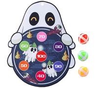Grtheenumb Halloween Games for Adults|Halloween Party Games Foldable Ghost Darts Board with 3 Sticky Balls & Hook Trunk or Treat for Kids Adults Party Supplies, 5Pcs/Set