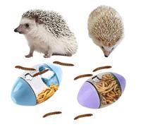 Grtheenumb Hedgehog Toy, 2pcs Hedgehog Toy, Treat-dispensing - Interactive Cage Accessories For Small Pets (blue & Purple)
