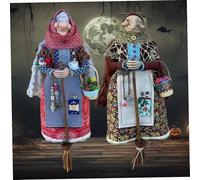 Grtheenumb Kitchen Witch Doll, 2Pcs Kitchen Witch Doll, 7x2.4 Inch Decorative on Broomstick, Hanging Halloween Ornaments for Tree Indoor Outdoor