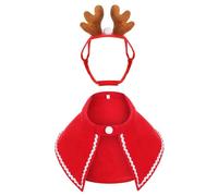 Grtheenumb Lawn Gooses Outfits, Christmas Gooses Outfit Cute Pet Costumes Includes Reindeer Hat & Red Warm Cape Christmas Costume for Dog Cat Pet