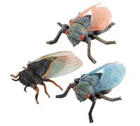 Grtheenumb Learning Toys, 3Pcs Realistic Animal Figures Cicada Model Learning Educational Toys Science Project Cake Topper for Kids Toddlers