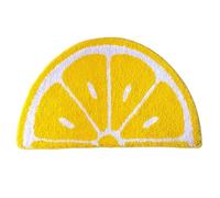 Grtheenumb Lemon Bath Mat, 18x26 Soft Cozy Half-Round Lemon Rug, Water-Absorbent Quick-Drying, Non-slip Fruit Rug for Bedroom Bathroom
