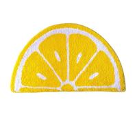 Grtheenumb Lemon Bath Mat, Fruit Rug, Lemon Bath Mat, 18x26 Soft Cozy Half-Round Lemon Rug, Water-Absorbent Quick-Drying Lemon Door Mat, Non-slip Fruit Rug for Bedroom Bathroom Kitchen
