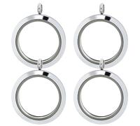 Grtheenumb Memory Locket, 4Pcs Round Electroplated Crystal Picture Frame Bouquet Charm, Living Floating Memory Locket,Pendant Bridal Wedding Bouquet for Photo or Decoration, bouquet