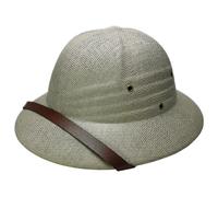 Grtheenumb Miner Hat, Pith Helmet, Sunproof Mens Straw Hat with Wide Brim, Breathable Sun with Adjustable Chin Strap, Outdoor Miner for Jungle Explorers Costume