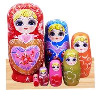 Grtheenumb Nesting Dolls for Kids|Nesting Dolls 7PCS Stacking Wooden Colored Fun Russian Handcrafted Varisized for Kids Adults Birthday Christmas Holiday