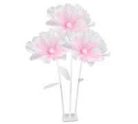 Grtheenumb Organza Flowers, Giant Flowers 1 Set Artificial Gauze Large Flowers with 3 Flower Heads & Bendable Stem Standing DIY Flower Decorations for Wedding, Photography, Rose Red