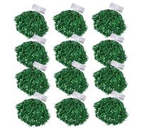 Grtheenumb Pom Poms Cheerleading, 12-Pack Cheerleading Pom Poms - Game Day with Comfort Grip Handles for Sports Teams, Dance, and Pep Rallies, Green