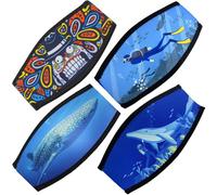 Grtheenumb Scubas Diving Accessories, Scubas Mask Strap, 4PCS 7.1x3.9 Inch Double Layer Mask Strap Cover, Double Sided Printing Goggle, Elastic Diving Accessories