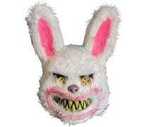 Grtheenumb Slaughter to Prevail Mask, Scary Bunny Mask Wicked Horror Animal Halloween Bloody Plush Rabbit Cotume for Halloween Decoration Accessories