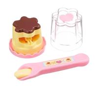 Grtheenumb Slice Fun|Pudding Toy with Spoon Cute Simulation Retractable Play Food Automatic Feeding Fun Pretend Play Toys for Girls Boys
