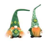 Grtheenumb St.patrick's Day Gnome Irish Leprechaun Dwarf Green Swedish Gnome for Irish Party Home Decor 2PCS