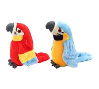 Grtheenumb Talking Bird, 2Pcs Talking Parrot Toy Vivid Plush, Interactive Parrot Repeats What You Said, Electronic Bird Toys for Boys Girls Party Birthday, No Battery