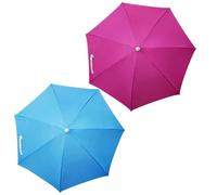 Grtheenumb Umbrella Hat 2Pcs 27'' Lightweight Foldable Waterproof Hands Free Umbrella with Elastic Strap UV & Rain Protection for Fishing Gardening Blue Rose Red