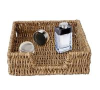 Grtheenumb Water Plants Napkin Holder 7.87x7.87x2.76 Rattan Napkin Holder, Handmade Multi-Functional Wicker Tray,Wicker Napkin Holder for Kitchen, Living Room, Restaurant, Dinner Bathroom Basket