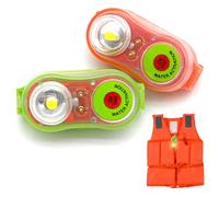 Grtheenumb Water Rescue Equipment, 2Pcs Life Jacket Lights, Portable Waterproof Self Lighting Strobe Light with Clip, LED Camping Safety Survival Equipment for Overboard Survival