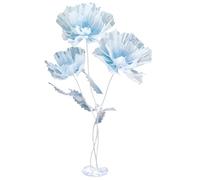 Grtheenumb Wedding Giant Flowers Decorations, 55in Giant Flower Decorations Set Artificial Gauze Giant Flowers with 3 Flower Heads & Base for Ceremony Church, Sky Blue
