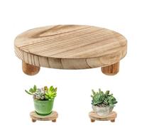Grtheenumb Wooden Stool Display Stand, 8" Round Plant Riser Pedestal Stand for Display Indoor Flower Pot Holder Decorative Plant Pot Supports for Indoor Outdoor