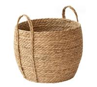 Grtheenumb Woven Indoor Planter Baskets, 10.2x11.8 inch Seagrass Planter Basket Woven Storage Organizer Basket for Plants Laundry